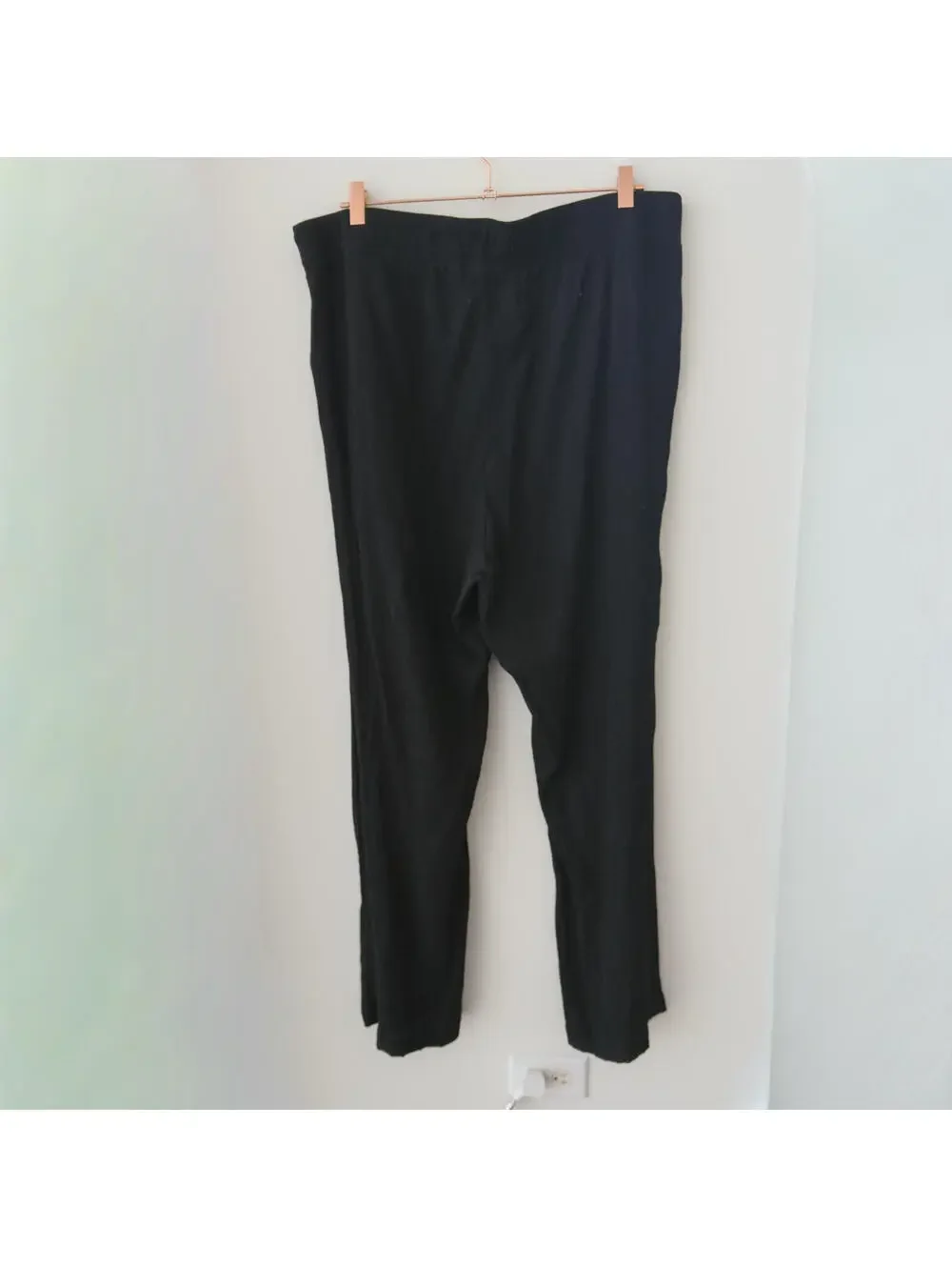 Gap Black Crinkle Wide-Leg Pull-On Pants XL - Picture 4 of 6